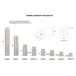 3/4" Ø Diameter Round Standoff for Display, Stainless steel 316